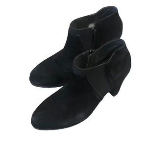 Eric Michael Black Suede Heeled Booties EUC